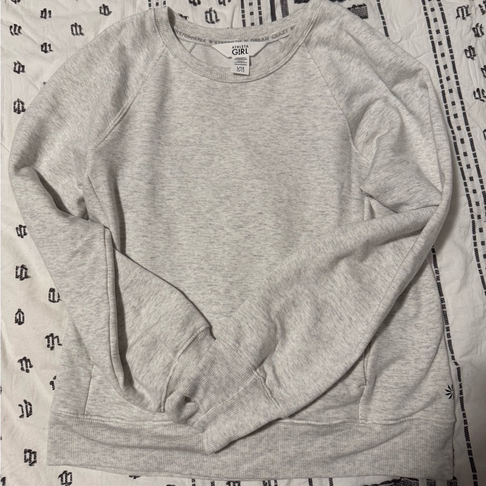 Athleta Light Gray girls Crew Neck Sweater